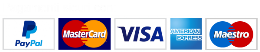 Pagamenti sicuri con Paypal, Mastercard, Visa, Maestro